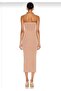 Women's Beige Strapless Lined No Inner Show Silk Jersey Midi Dress - 3