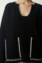 Women's Black Stitching Detailed Pocket Knitwear Sweater PF00047 - 5