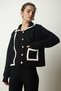 Women's Black Stripe Detailed Knitwear Jacket Trousers Suit WF00061 - 5