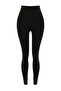 Black Extra Tummy-Slimming Layered Matte Full-Length Knitted Sculpting Leggings THMAW24TY00026 - 8