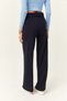 Women's Navy Blue Metal Buckle Belt Scuba Crepe Palazzo Trousers PNT-19000208 - 6