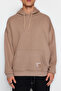 Mink Oversize/Wide Cut Hooded Fleece Inside/Warm Sweatshirt Tmnaw21Sw2005 - 4