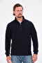 Zippered Regular Fit Suede Detailed Long Sleeve Men's Thessaloniki Sweatshirt - 3