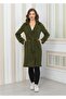 New Season Double Breasted Collar Lining Detailed Long Stamp Coat - 4