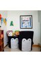 2-Piece Black Penguin Felt Children's Toy Basket, Laundry Basket