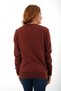 Women's Tan 100% Organic Cotton V-Neck Knitwear Sweater Blouse Trıst-6102 - 5