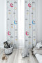 BABY AND KIDS ROOM Colorful Moon and Rabbit Patterned 2 Wing Background Curtain