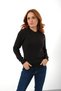 Anthracite 100% Organic Cotton Crew Neck Hair Braided Knitwear Sweater Knitted Blouse - 5