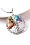 Certified Natural Stone 7 Chakra Tree of Life Design Necklace with Surprise Gift 5x5 Cm - 4