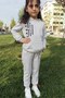Light Gray Your Ideal Written Double Children's Tracksuit Set 1-12 Years - 5