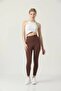 Women's Brown Ribbed Extra High Waist Tights with Fleece Inside - 2