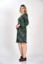 Turquoise Winter Dress with Floral Skirt and Sleeve Pompom Accessories from Divitin Flannel - 3