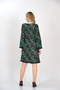 Turquoise Winter Dress with Floral Skirt and Sleeve Pompom Accessories from Divitin Flannel - 5
