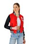 Women's Cotton Bomber College Jacket Red 23s1030 - 2