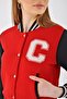 Women's Cotton Bomber College Jacket Red 23s1030 - 7