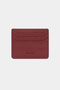 3633 Genuine Leather Super Thin Women's Men's Card Holder Claret Red