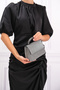 Women's Platinum Chupra Stone Detailed Evening Dress Shoulder Bag