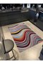 Light Tone Multicolor Wavy Line Sectional Patterned Modern Decorative Carpet 2088 - 2