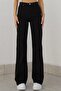 High Waist Black Palazzo Jean Trousers - 4