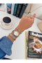 Women's wristwatch metal strap vintage model silver color & and bracelet combination set - 4