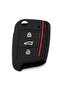 Compatible With Seat Leon After 2013+ Black Red Striped Silicone Key Case FS - 5
