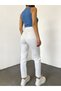 Women's White Mom Jeans High Waist White Mom Denim Pants, 100% Natural Cotton - 4