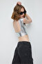 Shiny Backless Basic Crop Top - 2
