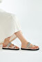 Women's Genuine Leather Flat Slippers 766 1019 Bn Trlk Y23 - 3