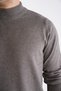 Men's Milk Brown 100% Cotton Half Turtleneck Knitwear Sweater Trıst-1104 - 7