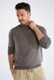 Men's Milk Brown 100% Cotton Half Turtleneck Knitwear Sweater Trıst-1104 - 6