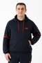 Plus Size Men's Hooded Navy Blue Sweatshirt