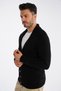 Men's Black Corded Buttoned Wool Knitwear Jacket Trist-5305 - 2