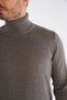 Men's Milk Brown 100% Cotton Turtleneck Knitwear Sweater Trist-1105 - 5