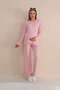 Pink V-neck Soft Fabric Maternity Tracksuit Set - 4