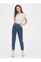 Blue High Waist Boyfriend Jeans Lycra Stretchy Jeans - 3