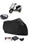 Black Bisan Pacific 125 Backpack Compatible Tarpaulin Motorcycle Tarpaulin (Lock Compatible)