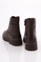 Women's Rubber Detailed Ankle Boots Brown Genuine Leather 48633217 - 3
