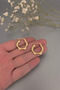 Women's Gold Flat Pentagonal Steel Hoop Earrings