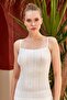 Heart Patterned Collar Lace Thin Straps White Undershirt