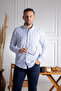 İnterview Sarar Goias Collar Buttoned Thick Striped Slim Fit Blue Shirt - 3