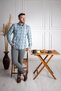 İnterview Sarar Goias Collar Buttoned Patterned Slim Fit Green Shirt