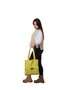 Women's Yellow Zippered Hand and Shoulder Bag Fabric Tote Bag Special Tailored Creation - 3