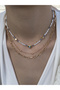 Heart bead gold chain women's combination necklace - 2