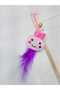 Cat Fishing Rod Plush Pink Toy with Bells - 2