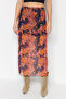 Orange Patterned Maxi Length Lace Detailed Tulle Stretch Knitted Skirt TWOSS23ET00369 - 4