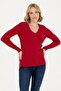 Women's Red V-Neck Basic Sweater ELİFSU BUTİKHOME - 7