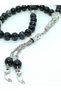 Black Moire Agate Stone Rosary, Authentic, Ottoman Dagger with Dangle - 2
