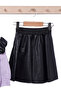 Girl's Crew Neck Long Sleeve Top and Leather Skirt Set 3-6 years old - 3