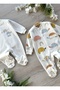 2-Piece Organic Cotton Baby Booties Rompers Set Colorful Turtles - 3