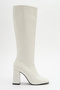 DOLVEN White Patent Leather Zippered Women's Boots - 6